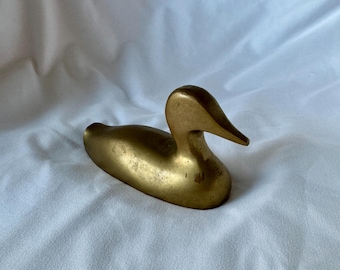 Pisapapeles con figura de pato de latón, pequeño, vintage, pesado