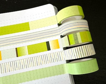 Journal washi tape green planner tape colorful washi tape grid washi tape gradient colors cute washi tape