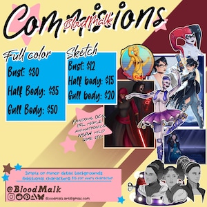 DIGITAL Art Commissions | fanart, ocs, fandoms, character designs
