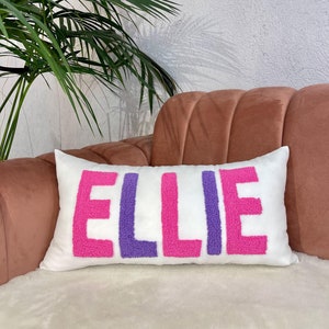 Custom Punch Needle Pillow Cover, Personalized Punch Needle Pillow Covers, Custom Home Decor & Gift Ideas, Custom Embroiedered Name Pillow