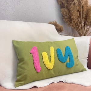 Custom Embroidered Pillow Personalized Gift, Home Decor, Anniversary Gift, Custom Throw Pillow, Birthday Gift for Kid, Children Gift Idea