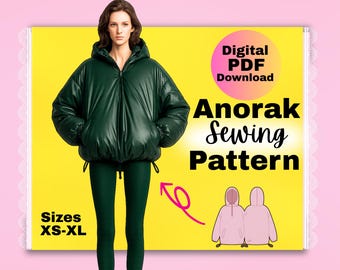 Oversized Anorak Jacket Sewing Pattern PDF Digital Download - Etsy ...