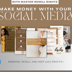 Make Money With Your Social Media, MRR , PLR, Digital Product, Business, Resell Rights, With Free Social Media Planner, Ebook Guide,