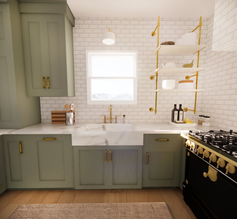 Kitchen 3D Rendering, Kitchen Interior Design, Custom Kitchen Design ...