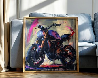 Poster Ducati arte moderna moto sportiva arte murale quadro moto contemporanea Stampa colorata moto Ducati perfetta per casa o ufficio
