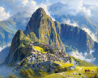 Elevate Your Space with Samsung Frame TV Art of Machu Picchu - 4K Quality