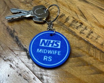 Personalised NHS Midwife Keyring | Midwifery Thankyou gift | Newly Qualified Midwife Keychain Gift | Personalised Midwife Graduation present