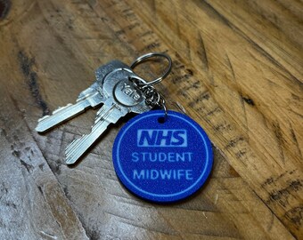 NHS Midwife & Student Midwife Keyring | Midwifery Keychain Thankyou Gift | Newly Qualified Midwife Gift | Midwife To Be Training Present |