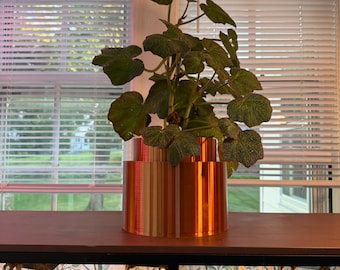 Zelfwaterende plantenbak (met optioneel 15 cm breed transparant inzetstuk) | Luxe art-deco verticale ribbels, semi-hydropot voor zeldzame planten