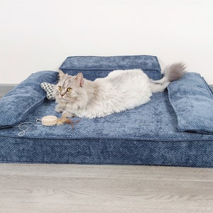 Personalized Pet Bed with Pillow Modern Pet Bed for Large Dog Bed with 4in Foam Pet Furniture Custom Dog Bed for Puppy Gifts for Pet Parents image 11
