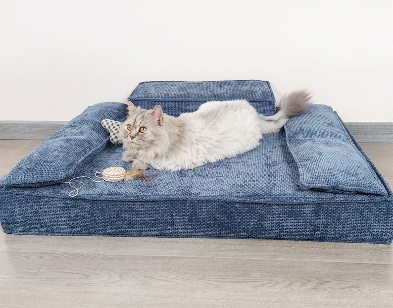 Personalized Pet Bed with Pillow Modern Pet Bed for Large Dog Bed with 4in Foam Pet Furniture Custom Dog Bed for Puppy Gifts for Pet Parents image 11