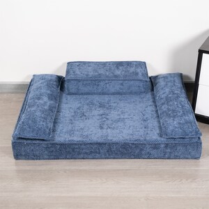 Personalized Pet Bed with Pillow Modern Pet Bed for Large Dog Bed with 4in Foam Pet Furniture Custom Dog Bed for Puppy Gifts for Pet Parents image 10