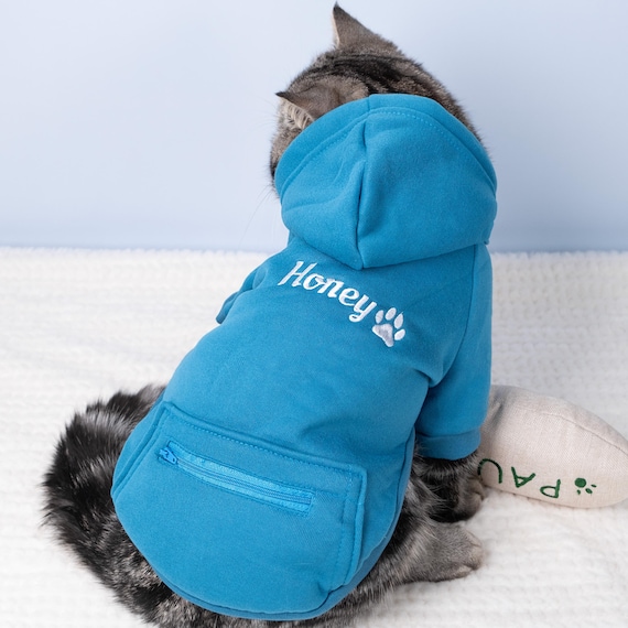 Personalized Dog Hoodie Dog Clothes with Zippered Pockets Embroidered Sweatshirt for Pet Christmas Clothes Puppy Outfit New Pet Love Gift