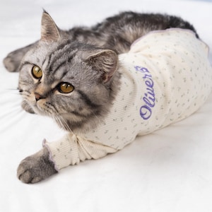 Personalized Floral Pet Clothes, Embroidered Name Cotton Puppy Clothes