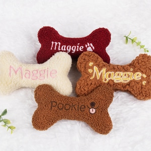 Personalized Dog Plush Toy with Name Embroidered Dog Toy for Puppy Dog Toy with Squeaky Custom Dog Toy for New Dog Gift Dog Birthday Gifts