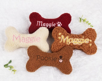 Personalized Dog Plush Toy with Name Embroidered Dog Toy for Puppy Dog Toy with Squeaky Custom Dog Toy for New Dog Gift Dog Birthday Gifts