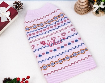 Valentine'S Day Dog Sweater Personalized Heart Sweater for Pet Custom Cat Sweater for Dog Pets New Puppy Gifts Outfit for Pets