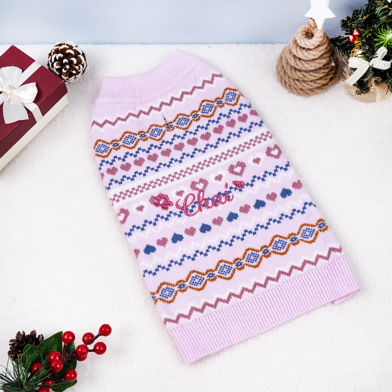 Valentine'S Day Dog Sweater Personalized Heart Sweater for Pet Custom Cat Sweater for Dog Pets New Puppy Gifts Outfit for Pets image 1