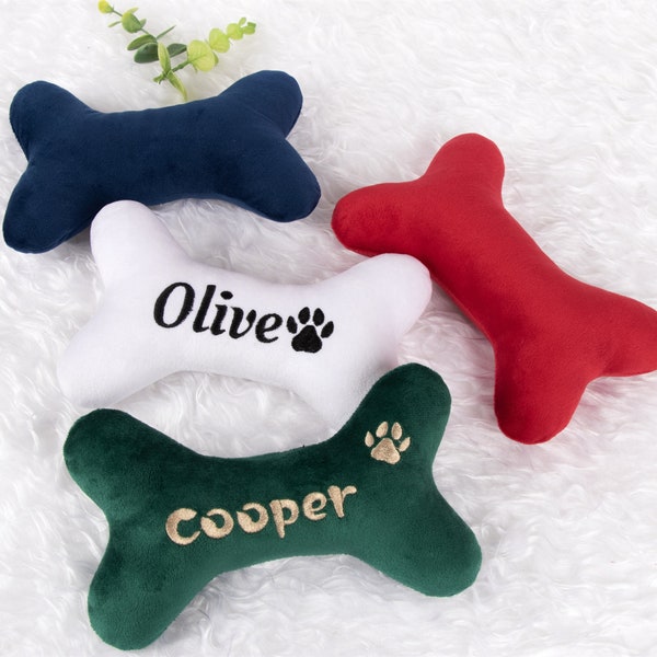 Personalized Dog Toy for Puppy Embroidered Dog Toy with Name for New Puppy Custom Dog Toy with Squeaky Dog Toy Gifts for Dog Birthday Gifts