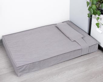 Custom Corduroy Pet Bed with Washable Cover, Personalized Dog Bed