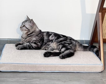 Personalized Pet Bed: Washable Cover, Embroidered Name Pillow