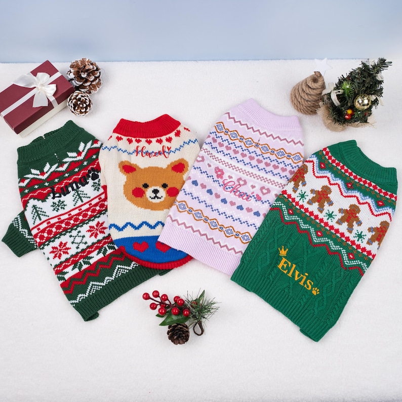 Valentine'S Day Dog Sweater Personalized Heart Sweater for Pet Custom Cat Sweater for Dog Pets New Puppy Gifts Outfit for Pets image 6