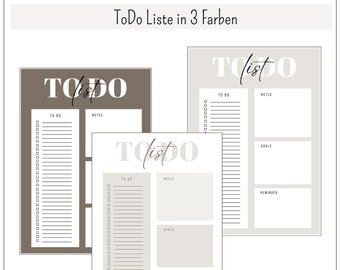 To Do List in 3 color variations | Modern beige tones | Download PDF