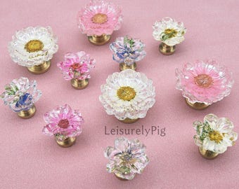 Pomelli per cassettiere a forma di fiore in resina: pomelli colorati per cassetti, pomelli per decorazioni per la casa per ferramenta per mobili
