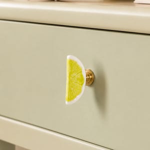 Colorful Fruit Cabinet Knobs, Brass Bases Dresser Pulls, Nursery Decor Drawer Knob, Furniture Hardware