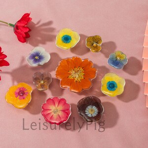 Bunte Harz Blumen Knäufe, Messing-Hardwares, nordische Schubladenknäufe, einzigartiges Wohndekor