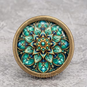 Handgefertigte Mandala Knäufe, Metall Basen DIY Schrank Knäufe, Vintage Möbelbeschläge