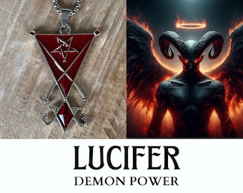 Lucifer's seal amulet ~ Occult power talisman ~ Dark magic sigil pendant ~ Ritualy enchanted necklace