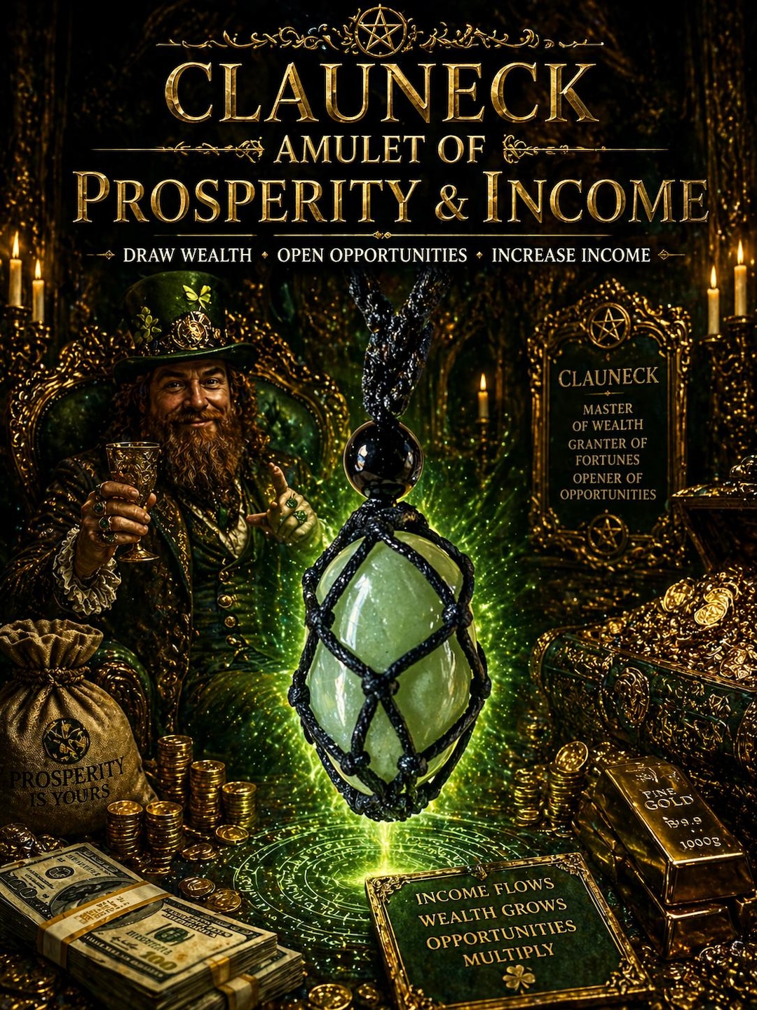 Clauneck Amulet of Prosperity & Income - Black Magic - Etsy