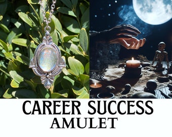 Career Success Spell Necklace - Manifest Advancement, Recognition, and Opportunities - Grey Magic Amulet for Professional Growth - Money