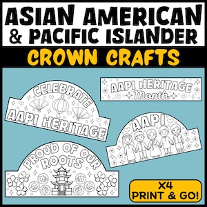 asiatisch-amerikanische & pazifische Inselbewohner Monat Hüte | Crown Crafts und Stirnband | Mai Aktivitäten | AAPI lustige Aktivität