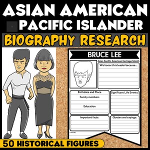 asiatisch-amerikanische pazifische Insulaner Erbe Monat Bulletin Board Biografie Forschung | AAPI Freizeitaktivitäten | Banner