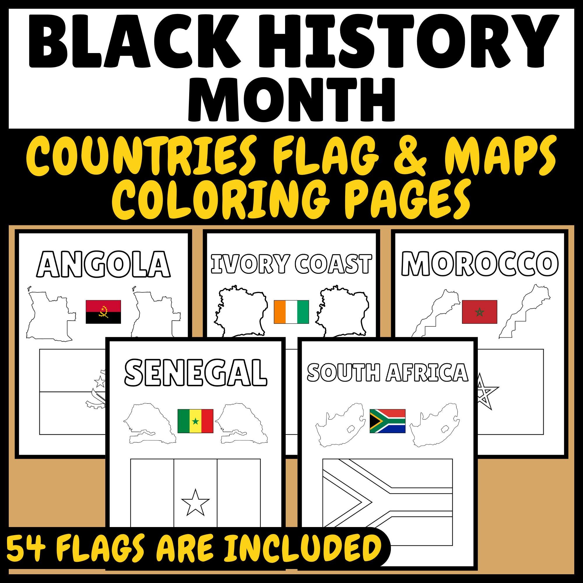 African Country Flags Coloring Pages