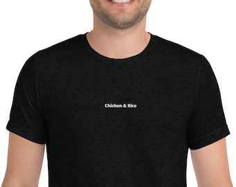 Chicken and Rice Shirt, Gym Clothing, Fitted Gym Tee, Chicken and Rice