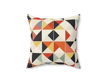 Armonía geométrica: almohada cuadrada colorida