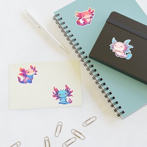 Axolotl Adorables: Cute Cartoon Sticker Set