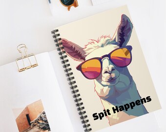 Spit Happens: Alpaka mit Sonnenbrille Spiralblock