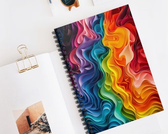 Rainbow Dreams: Spiralblock mit abstrakter Papierkunst