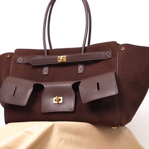 Braune mittelgroße Leder-Einkaufstasche, minimalistische Schultertasche, große Pendlertasche