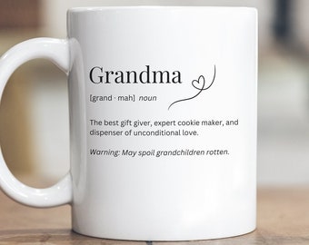 Grandma definition coffee mug, Cozy nanna pot, Ceramic white drinking vessel, 11oz Tea cup