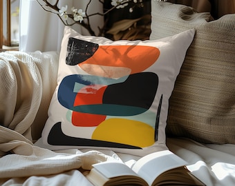 Mid Century Modern Abstract Pillow: Soft Fine Weave Fabric