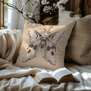 Centauri Moth Pillow: Decorative Throw Cushion, Living Room Decor
