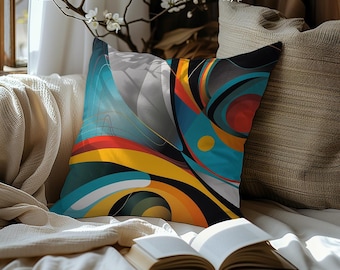 Abstract Vibe Pillow, Decorative Pillow, Living Room Decor, 16" x 16"
