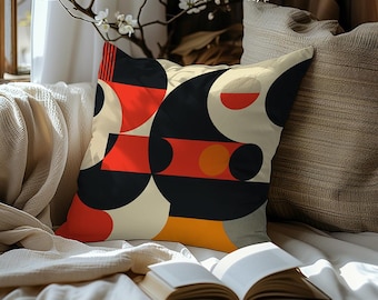 Boho Abstract Pillow: Modern Geometric Throw Pillow