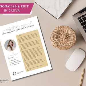 Carta de anuncio vencido, carta de venta por propietario, correo inmobiliario, marketing inmobiliario, plantilla agrícola, carta de "su casa no se vendió"
