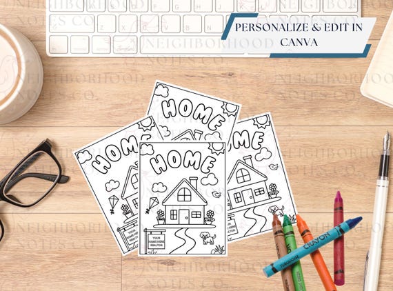 Realtor Templates, Real Estate Kids Coloring Page, Open House Activity